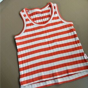 Striped Orange and White Kids Tank Top